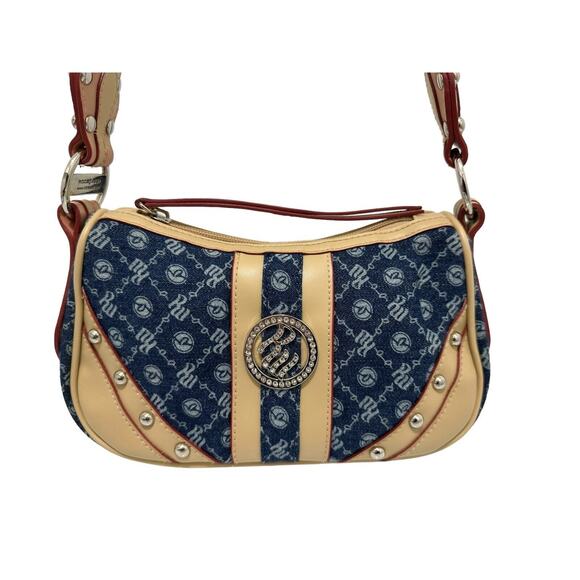 Vintage ROCAWEAR Purse Handbag Denim And Cream Colored Y2K - Picture 3 of 10